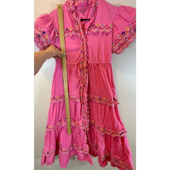 CeliaB Alvis Scalloped Trim Eyelet Detail Midi Dress Women’s Small - Picture 7 of 13